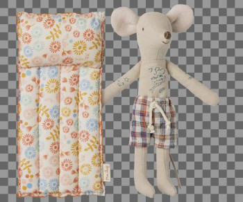 Strandmaus mit Luftmatratze,  Papa-Blume