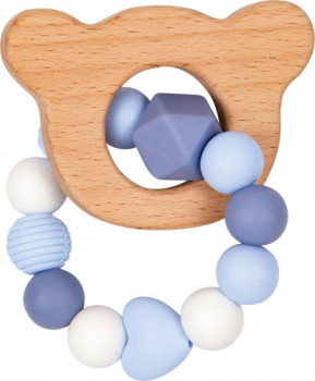 Silikon-Holzbeißring blau