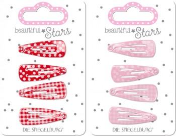Haarclip rose & rot